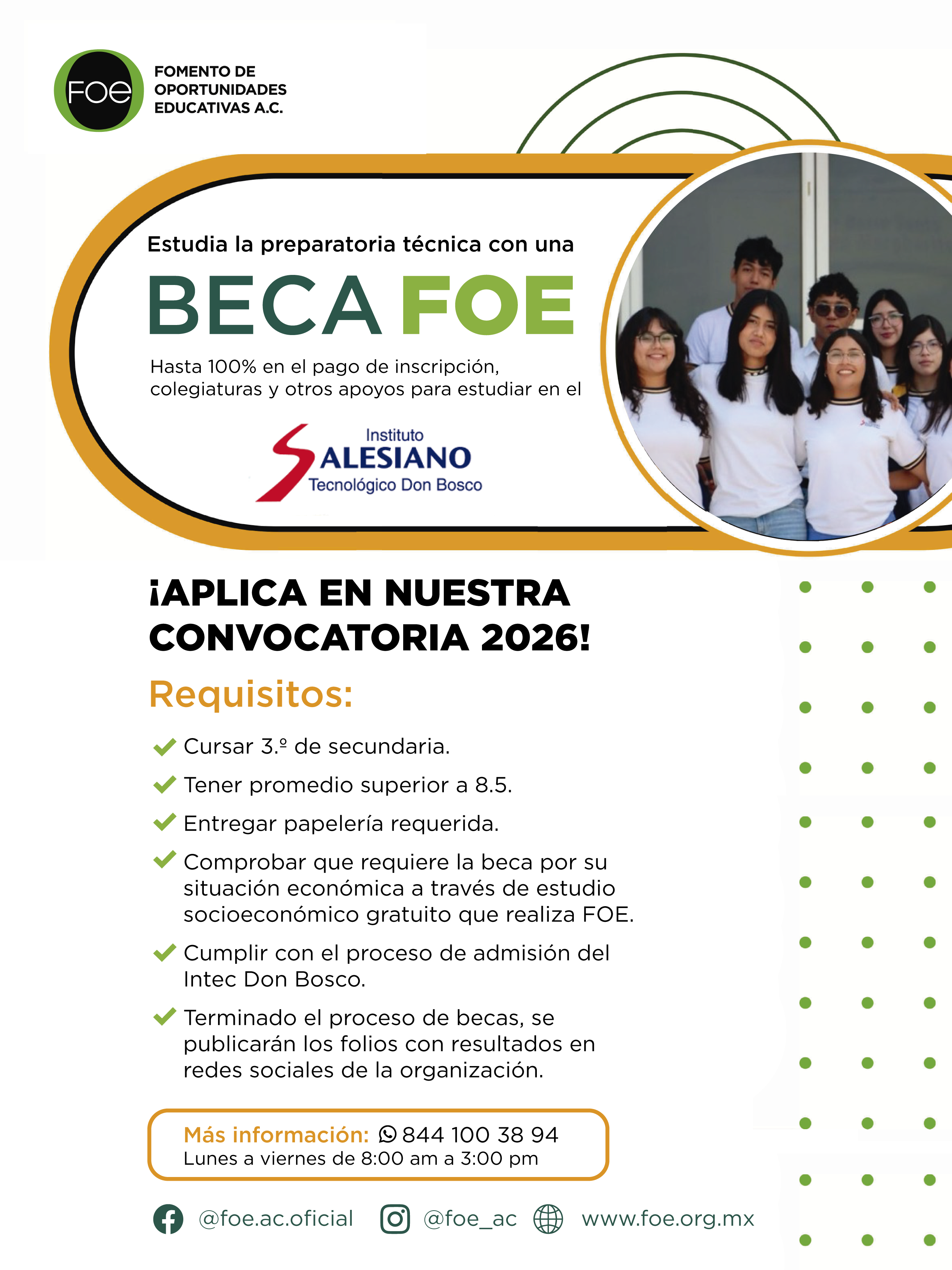 Convocatoria de Becas FOE 2026–2027 (PDF)